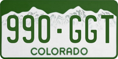 CO license plate 990GGT