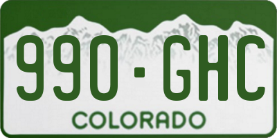 CO license plate 990GHC