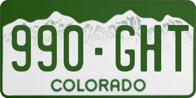 CO license plate 990GHT