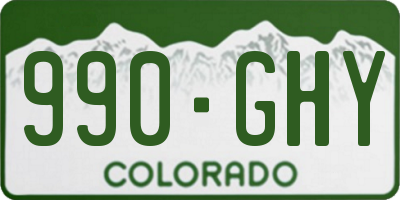 CO license plate 990GHY