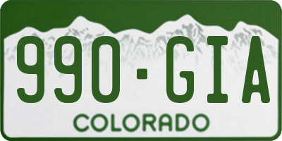 CO license plate 990GIA