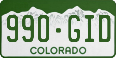 CO license plate 990GID