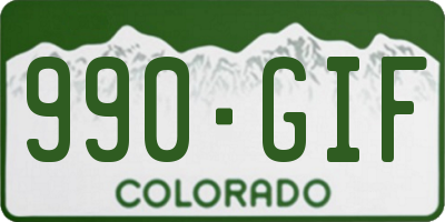 CO license plate 990GIF