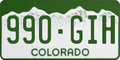 CO license plate 990GIH