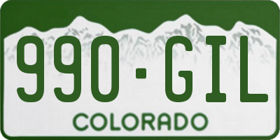 CO license plate 990GIL
