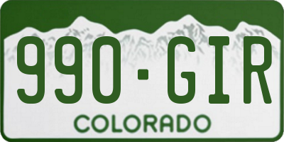 CO license plate 990GIR