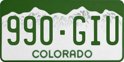 CO license plate 990GIU