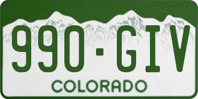 CO license plate 990GIV