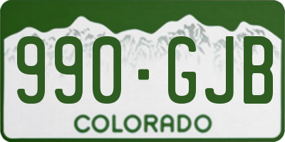CO license plate 990GJB