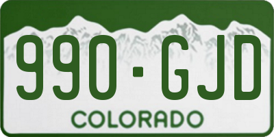 CO license plate 990GJD