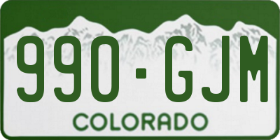 CO license plate 990GJM