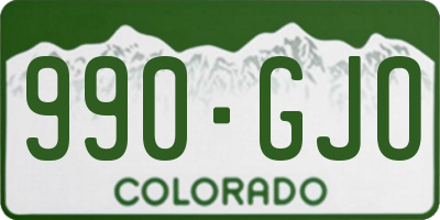 CO license plate 990GJO