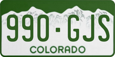 CO license plate 990GJS