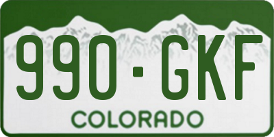 CO license plate 990GKF