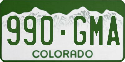 CO license plate 990GMA