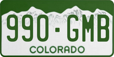 CO license plate 990GMB