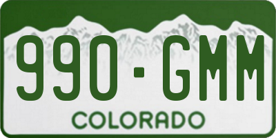 CO license plate 990GMM