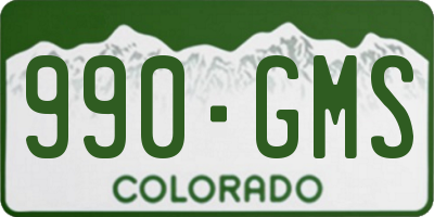 CO license plate 990GMS