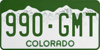 CO license plate 990GMT