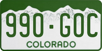 CO license plate 990GOC