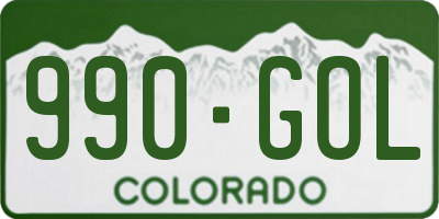CO license plate 990GOL