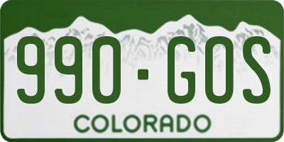 CO license plate 990GOS
