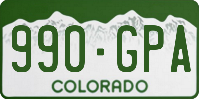 CO license plate 990GPA