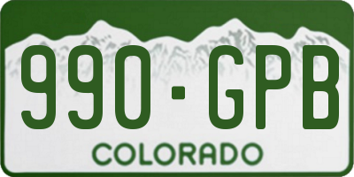 CO license plate 990GPB