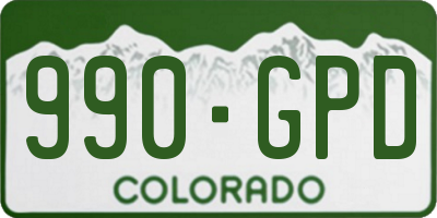 CO license plate 990GPD