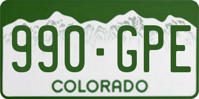 CO license plate 990GPE