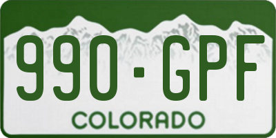 CO license plate 990GPF