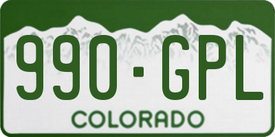 CO license plate 990GPL