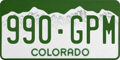 CO license plate 990GPM