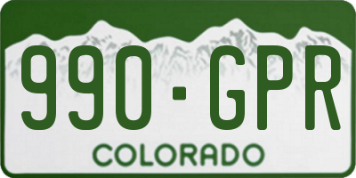 CO license plate 990GPR