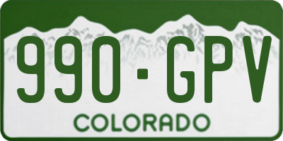 CO license plate 990GPV