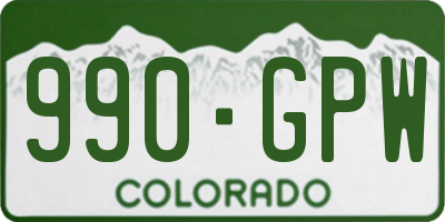 CO license plate 990GPW