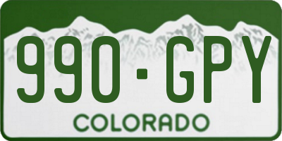 CO license plate 990GPY