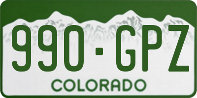 CO license plate 990GPZ