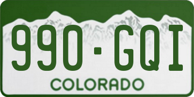 CO license plate 990GQI