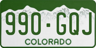 CO license plate 990GQJ