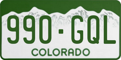 CO license plate 990GQL