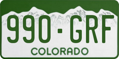 CO license plate 990GRF