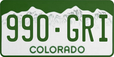 CO license plate 990GRI