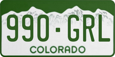 CO license plate 990GRL