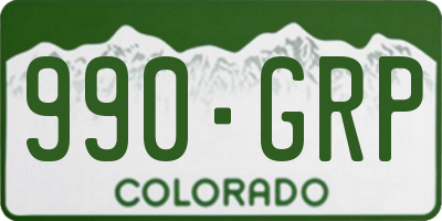 CO license plate 990GRP