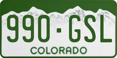 CO license plate 990GSL