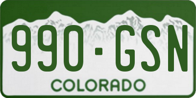 CO license plate 990GSN