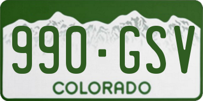 CO license plate 990GSV