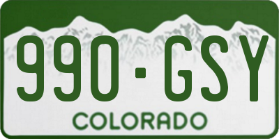 CO license plate 990GSY