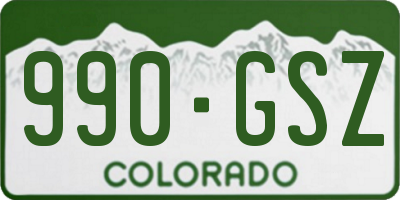 CO license plate 990GSZ